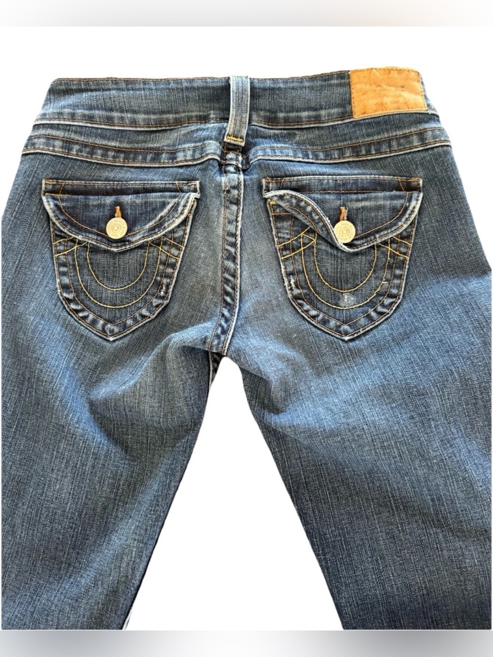 VTG True Religion Made in USA Joey Flare Jeans Y2K Low Rise Distressed 28